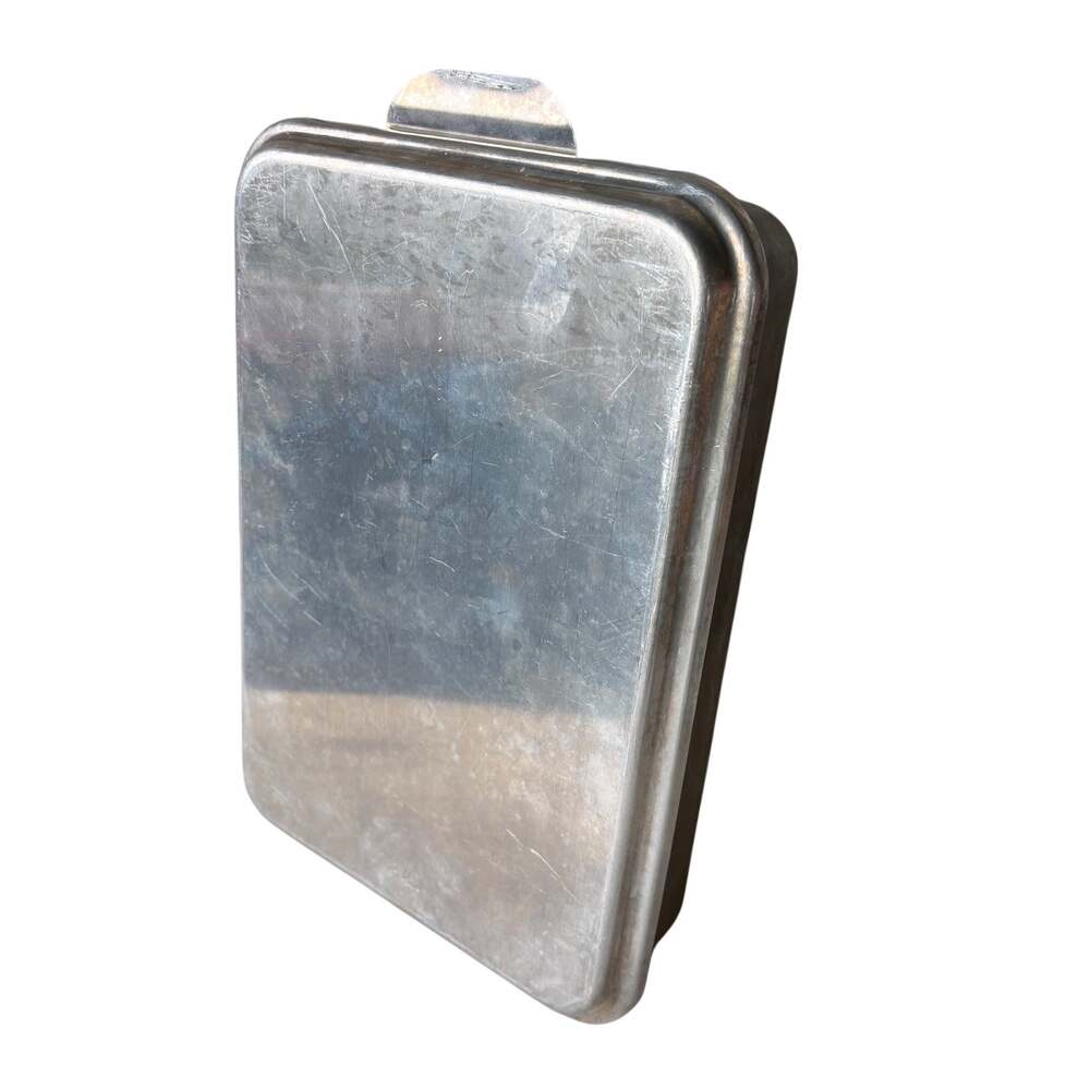 Vintage Foley Aluminum Cake Baking Pan With Lid Cover Rectangular 13"x 9"x 3"